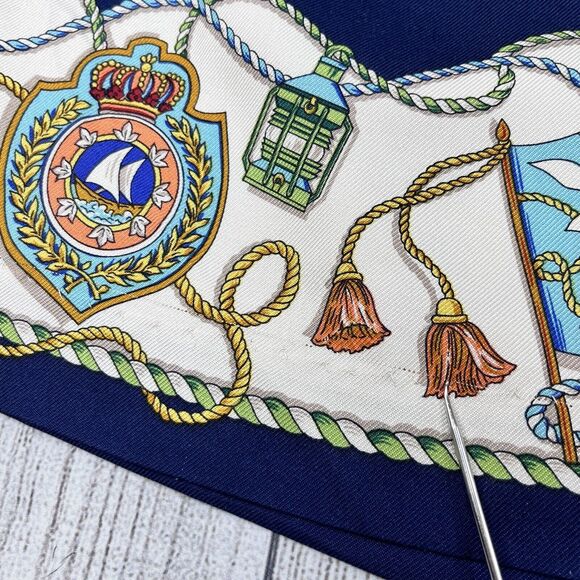 Talbots Silk Wrap Skirt Nautical Printed Size 10P‎ - Picture 7 of 9